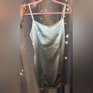 NWT METALLIC TEAL MINI DRESS
